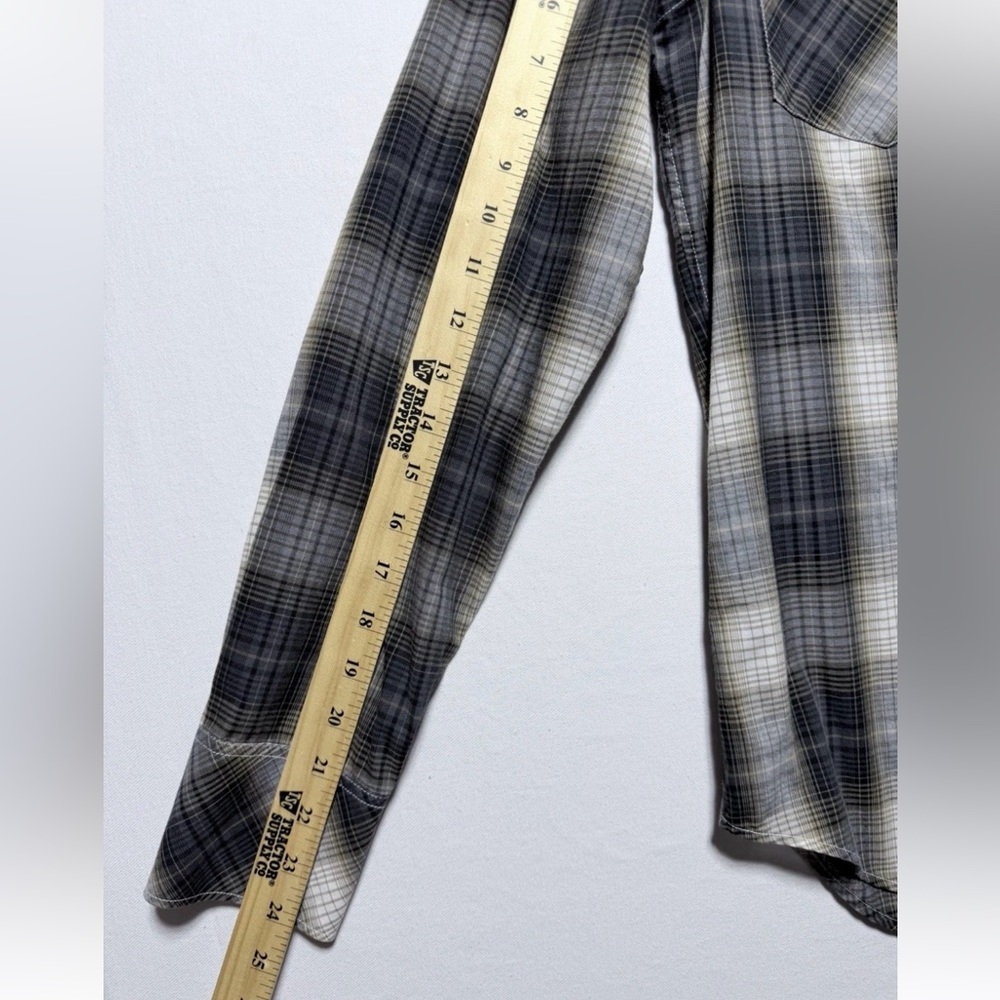 Banana Republic Men’s Slim Fit Pearl Snap Western Y2K 2007 Plaid Shirt Sz Small - Picture 8 of 9